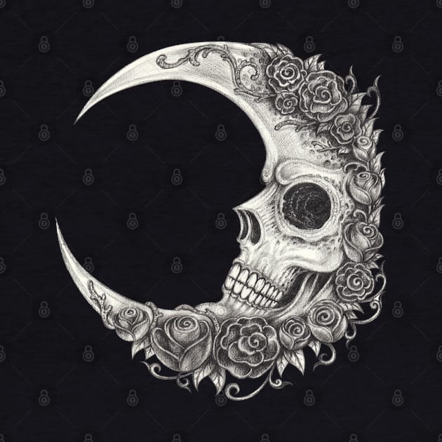 Surreal moon skull. by Jiewsurreal